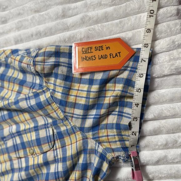 VTG Lucky Brand Genuine Western Snap Up Shirt Men's Size XXL SS Blue Plaid - Picture 4 of 14
